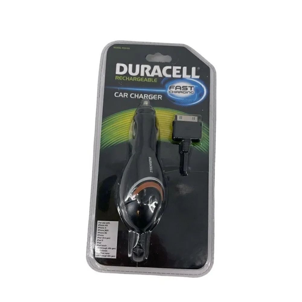 Duracell Fast Charging Car Charger iPhone 4 4s 3GS 3G iPad 2 Touch iPod 30 Pin